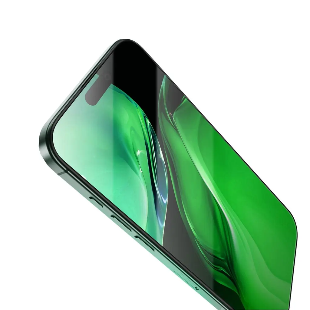 Green Lion 3D Silicone Plus High Definition Edge Glass for iPhone 16 Series - Black Edge-Clear.webp
