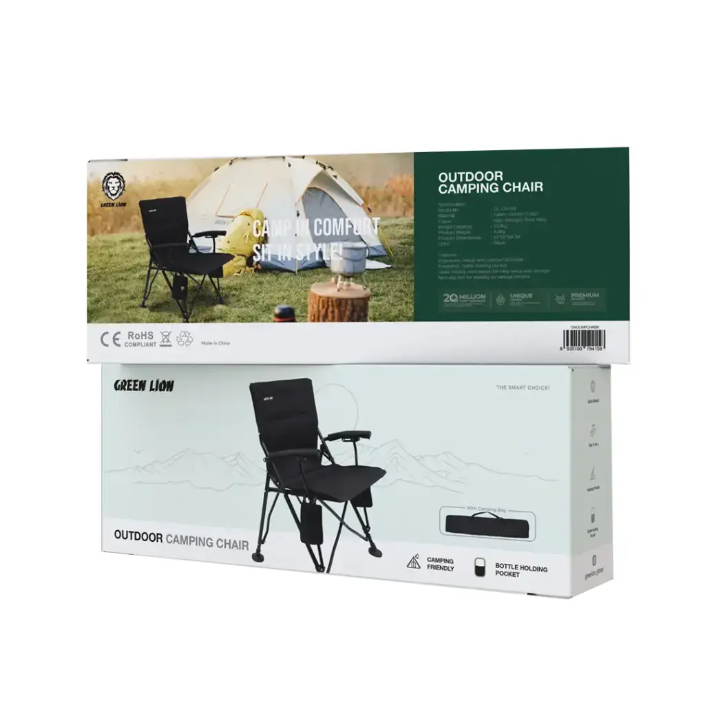 Green Lion Outdoor Camping Chair with Carrying Bag - Black (2).webp