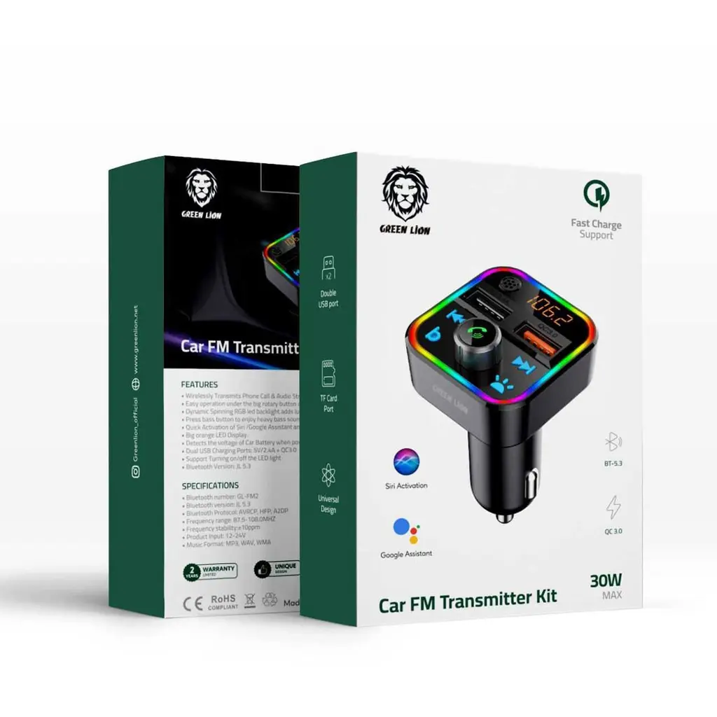 Green Lion Car FM Transmitter Kit.webp