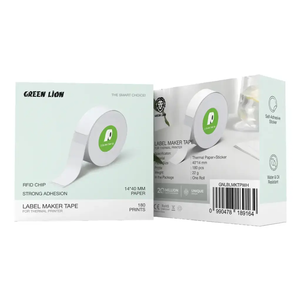 Green Lion Label Maker Tape for Thermal Printer - White.webp