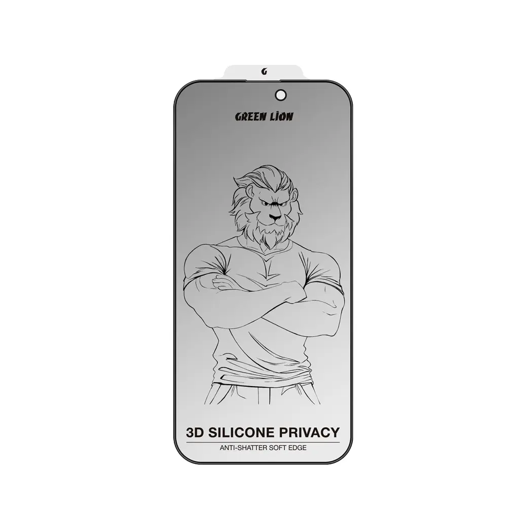 Green Lion 3D Silicone Plus Advanced Privacy Edge Glass for iPhone Series - Black Edge-Privacy.webp