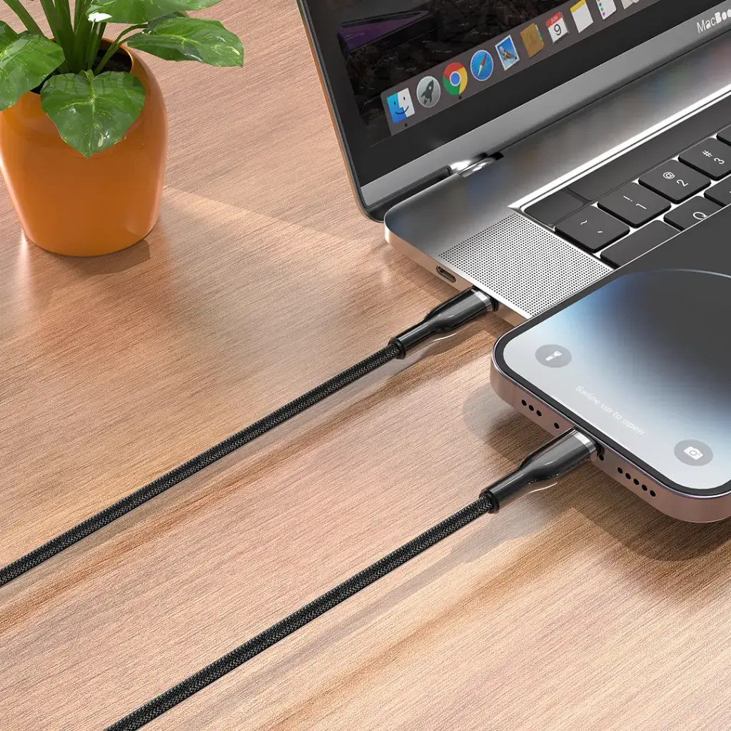 Green Lion USB-C To Lightning Zinc Alloy Braided Cable - Black.webp