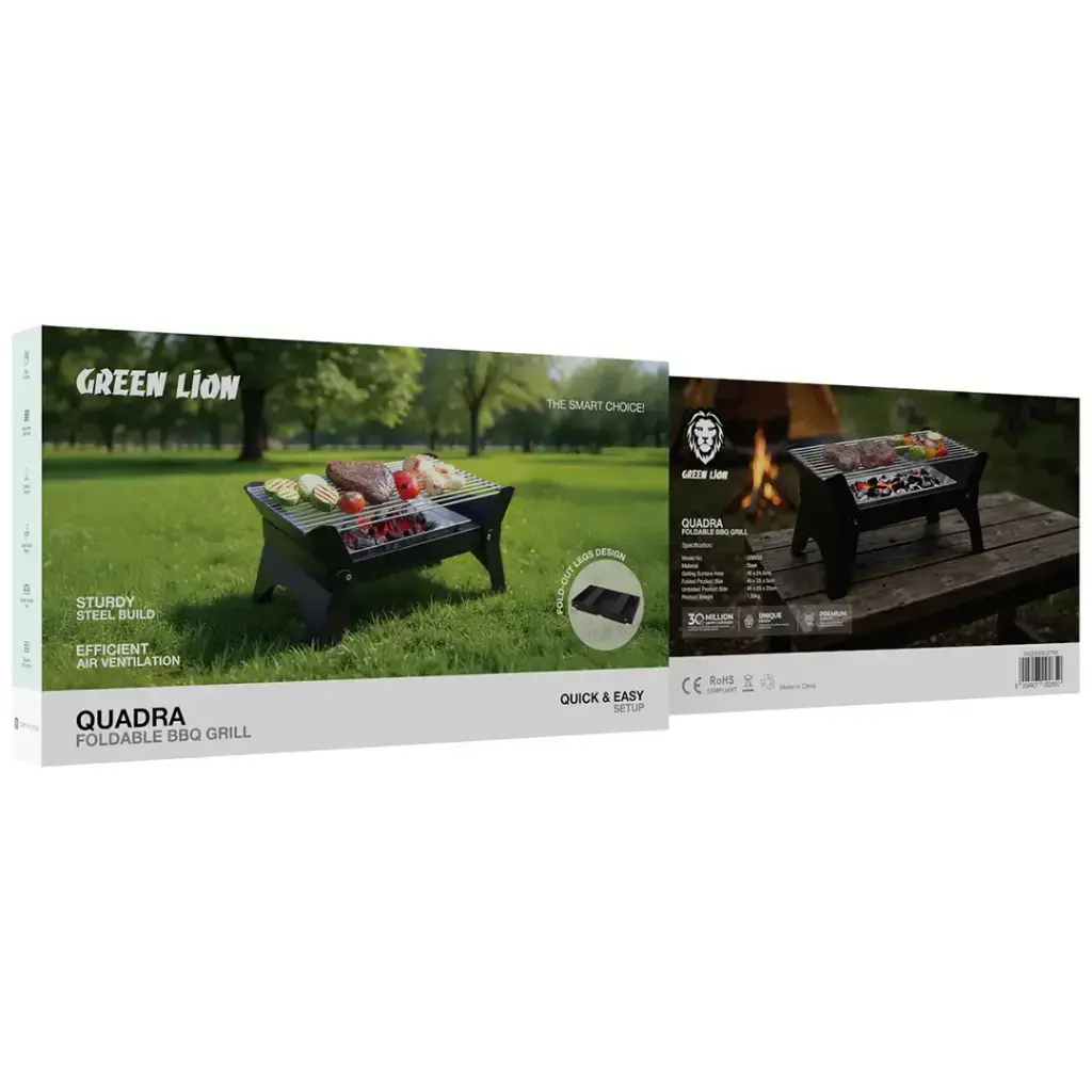 Green Lion Qudra Foldable BBQ Grill - Black.webp