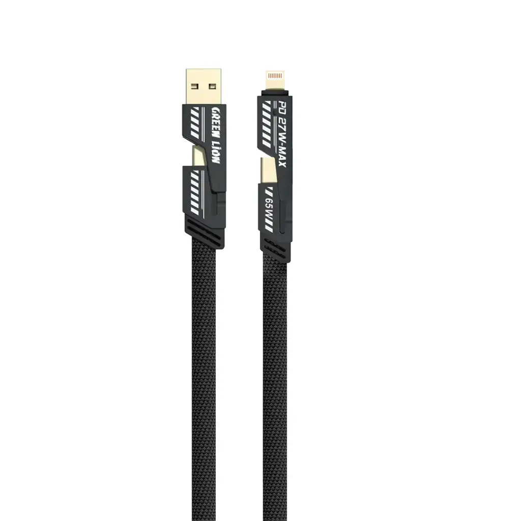 [GN2IN2BRBBK] Green Lion 2 in 2 Braided Cable C to C+L and A to C+L 1.2m 65W (_Black).webp