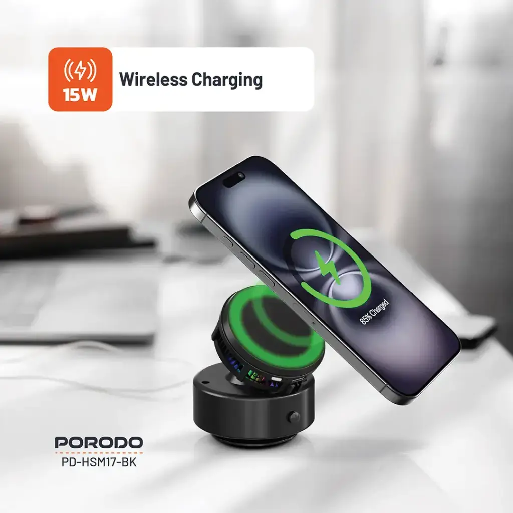 Porodo Vacuseal Magsafe Charging & Cooling - Black (1).webp