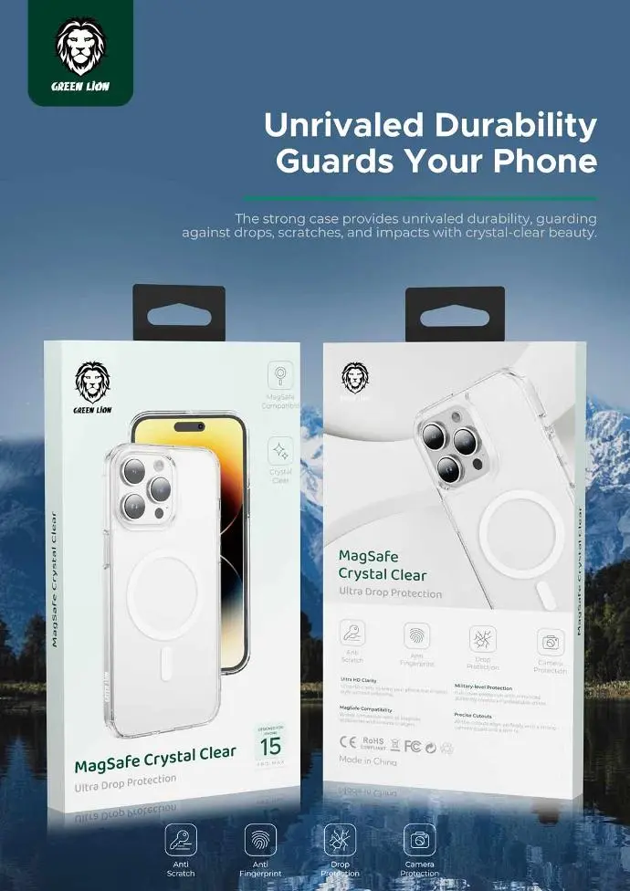 Green Lion Magsafe Crystal Clear Case for iPhone 15 Pro  Pro Max - Clear (9).webp