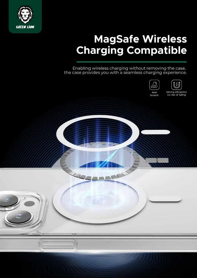 Green Lion Magsafe Crystal Clear Case for iPhone 15 Pro  Pro Max - Clear (7).webp
