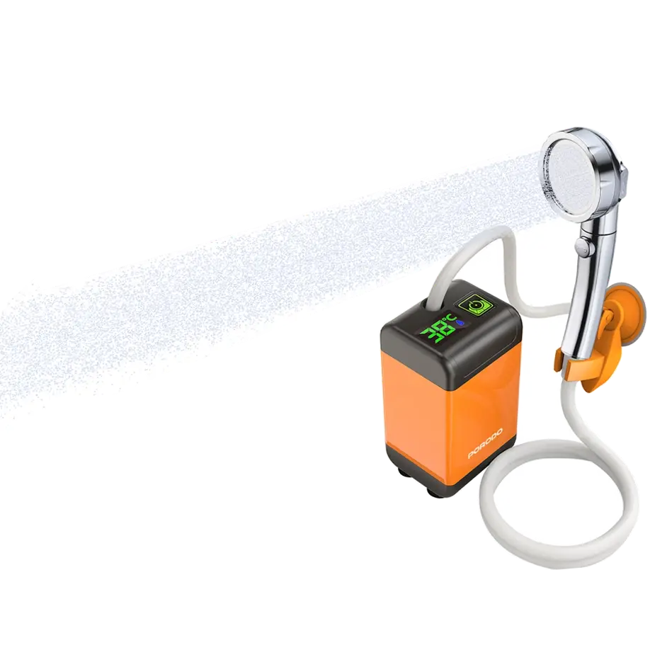 Porodo Lifestyle Portable Electric Shower Pump - Orange.webp