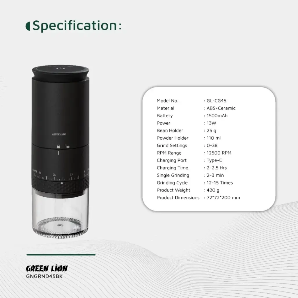 Green Lion Grind Pro Coffee Grinder-Rechargeable - Black (9).webp