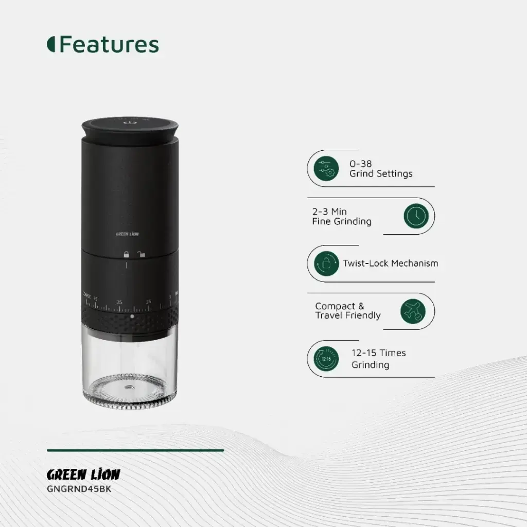 Green Lion Grind Pro Coffee Grinder-Rechargeable - Black (6).webp