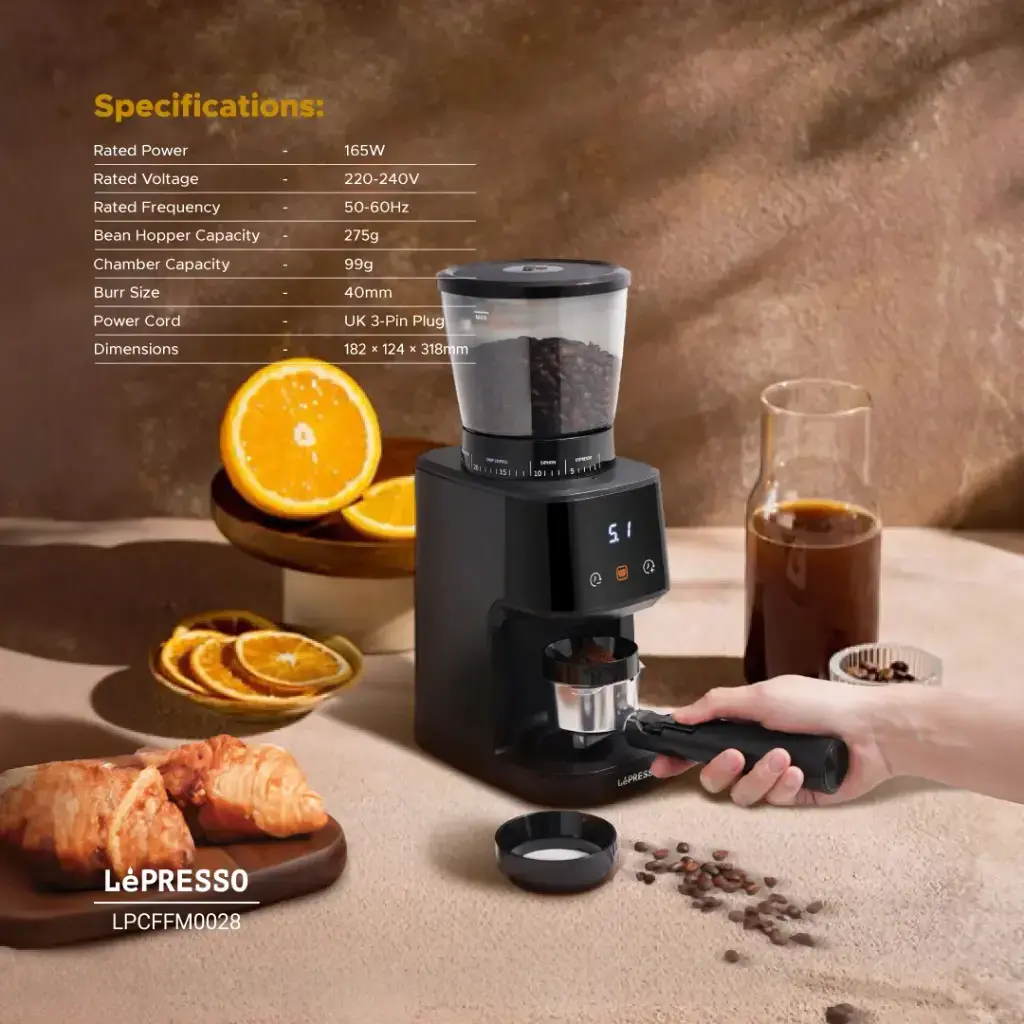 Lepresso Conical Burr Grinder - Black.webp