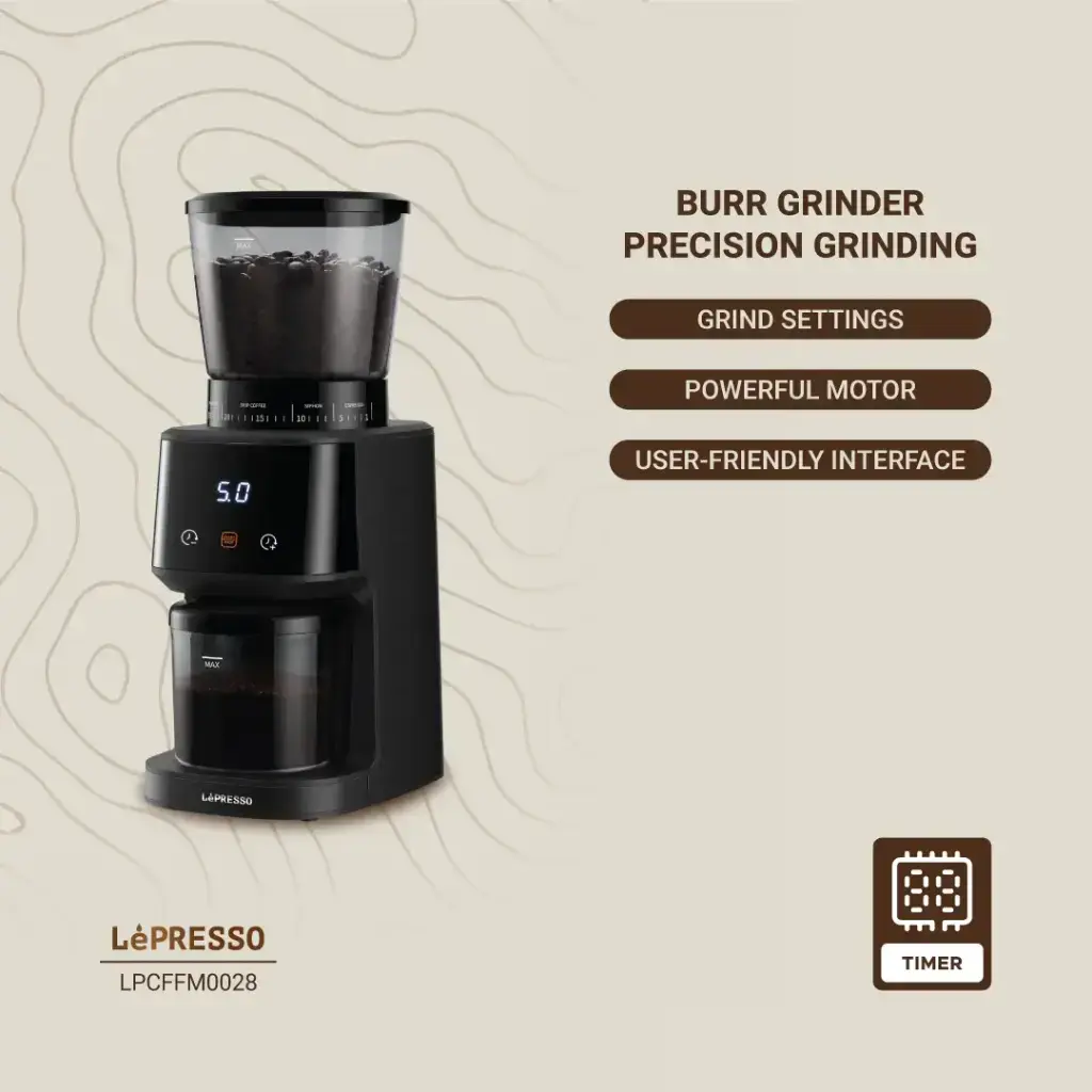 Lepresso Conical Burr Grinder - Black (1).webp