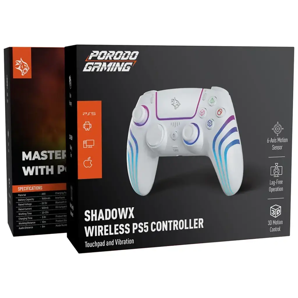 Porodo Gaming Shadowx Wireless PS5 Controller with Touchpad & Vibration.webp
