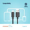 Porodo Blue 3A USB A to Type C PVC Cable 1.2M - Black (2).webp