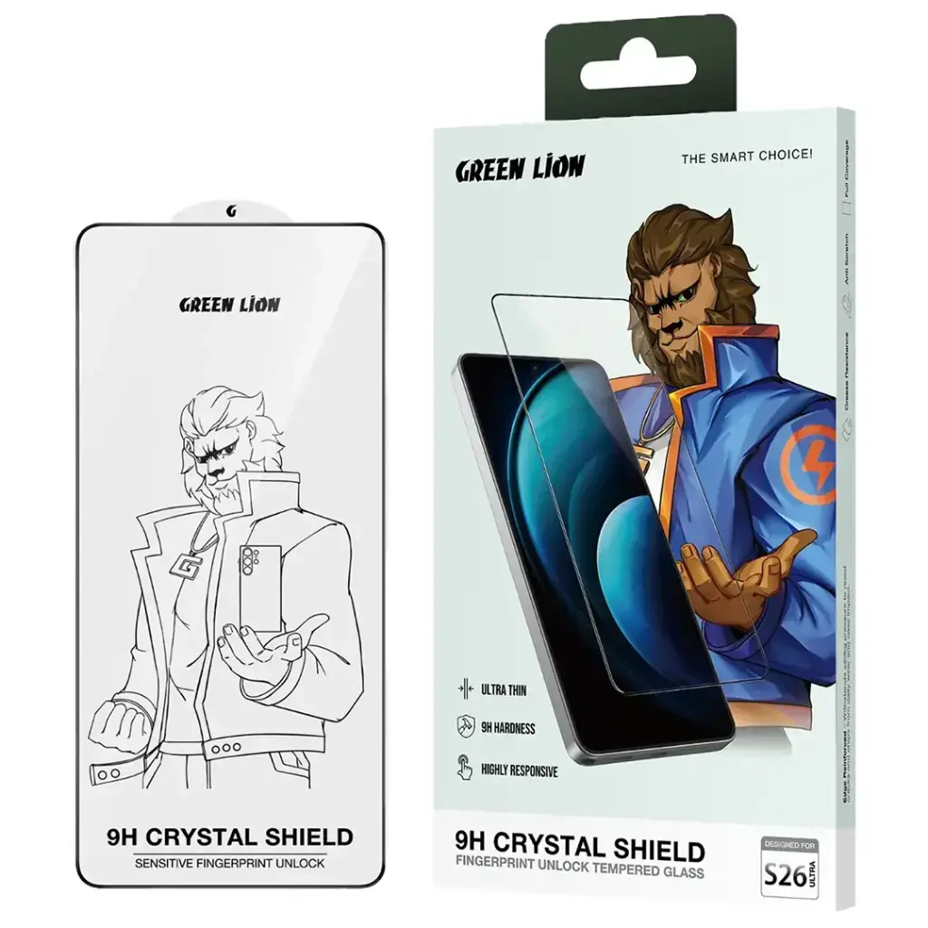 Green Lion 9H Crystal Shield Fingerprint Unlock Tempered Glass for - Clear.webp