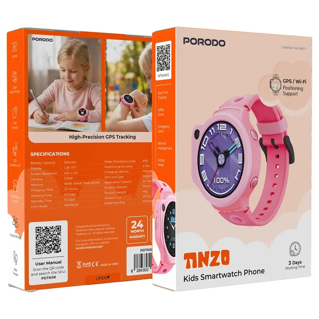 Porodo Tinzo Kids Smart Watch with 4G SIM and Video  (1).webp