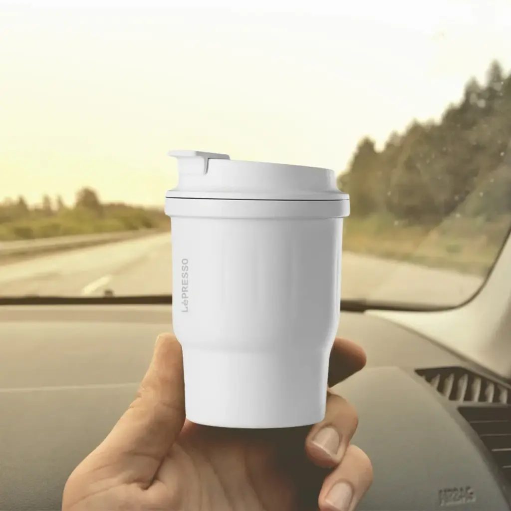 Lepresso Insulated Tumbler Hot & Cold Drinks - White