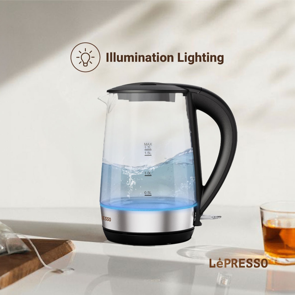 LePresso 360 Transparent Quick-Boil Glass Kettle