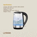 LePresso 360 Transparent Quick-Boil Glass Kettle