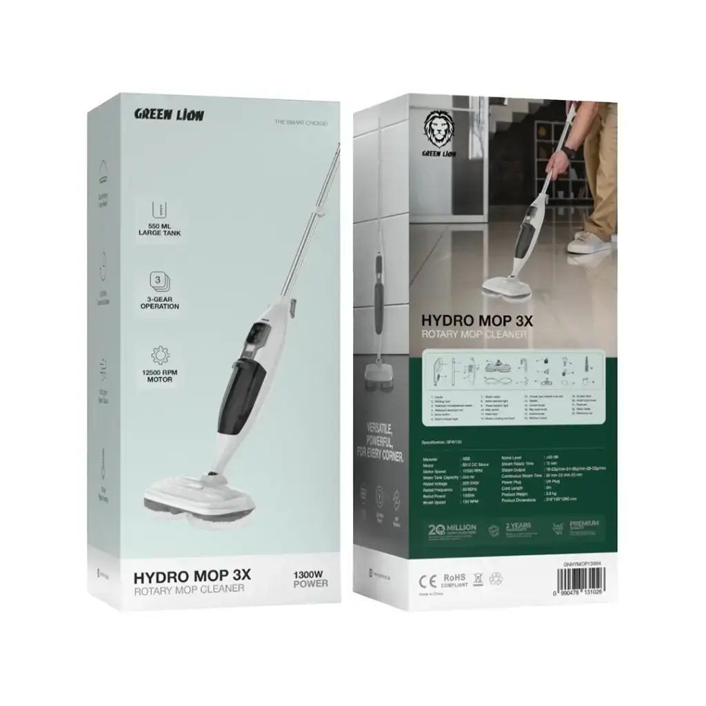 Green Lion Hydro Mop 3X Rotary Mop Cleaner 1300W - White.webp