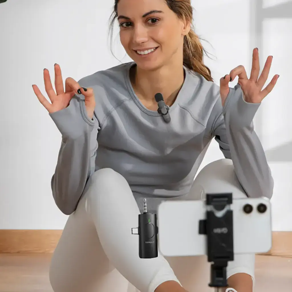 Porodo Audix Elite 3 In 1 Lavalier Microphone - Black (2).webp