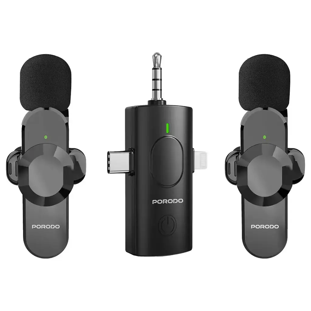 Porodo Audix Elite 3 In 1 Lavalier Microphone - Black.webp