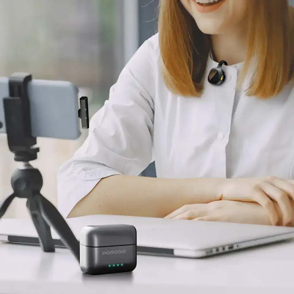 Porodo Movo Lavalier Microphone Type-C Connector - Black (3).webp