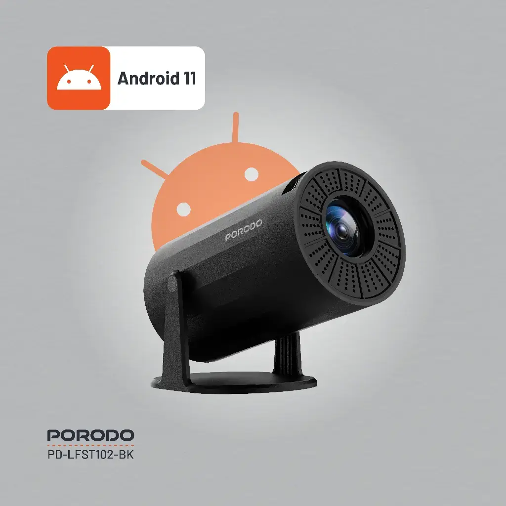 Porodo 4K Projector Pro Android 11 With Auto Keystone - Black (1).webp