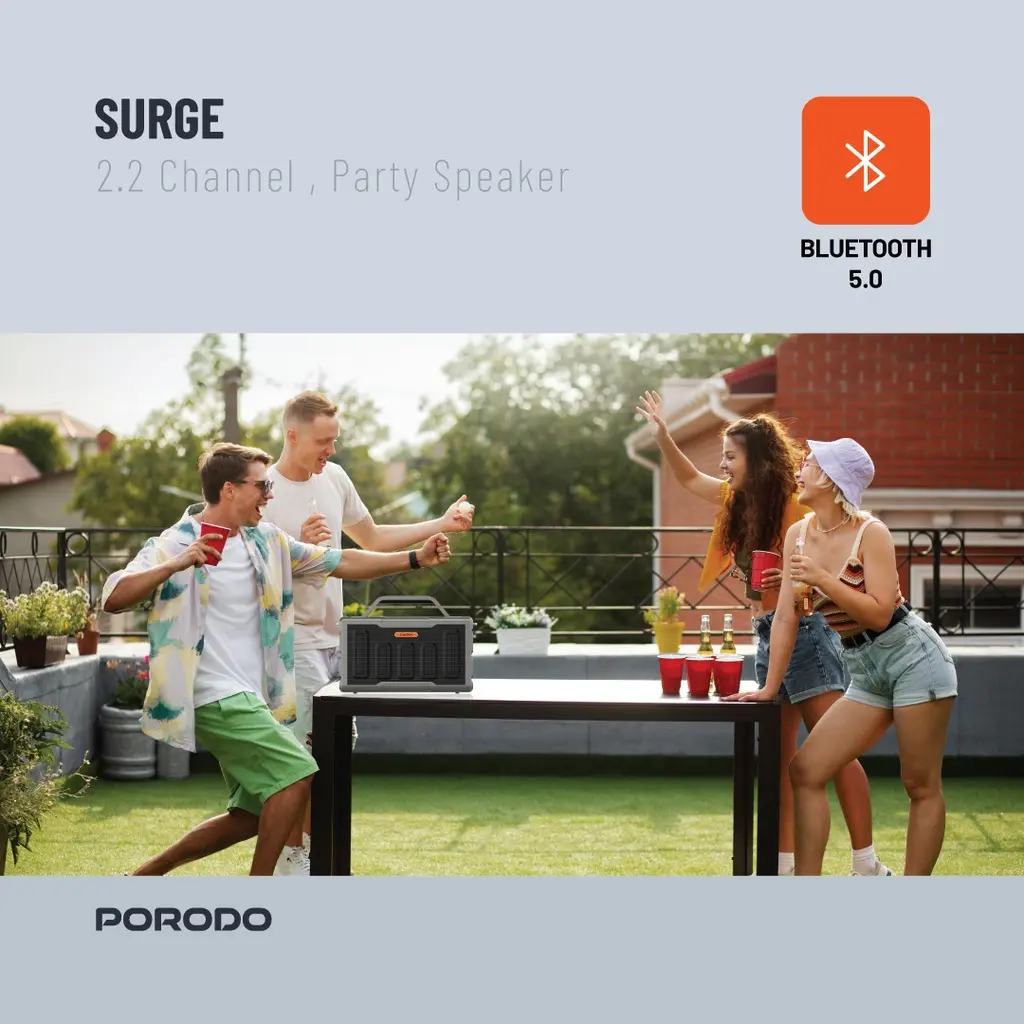 Porodo Soundtec Surge 2.2 Channel Party Speaker - Black (5).webp