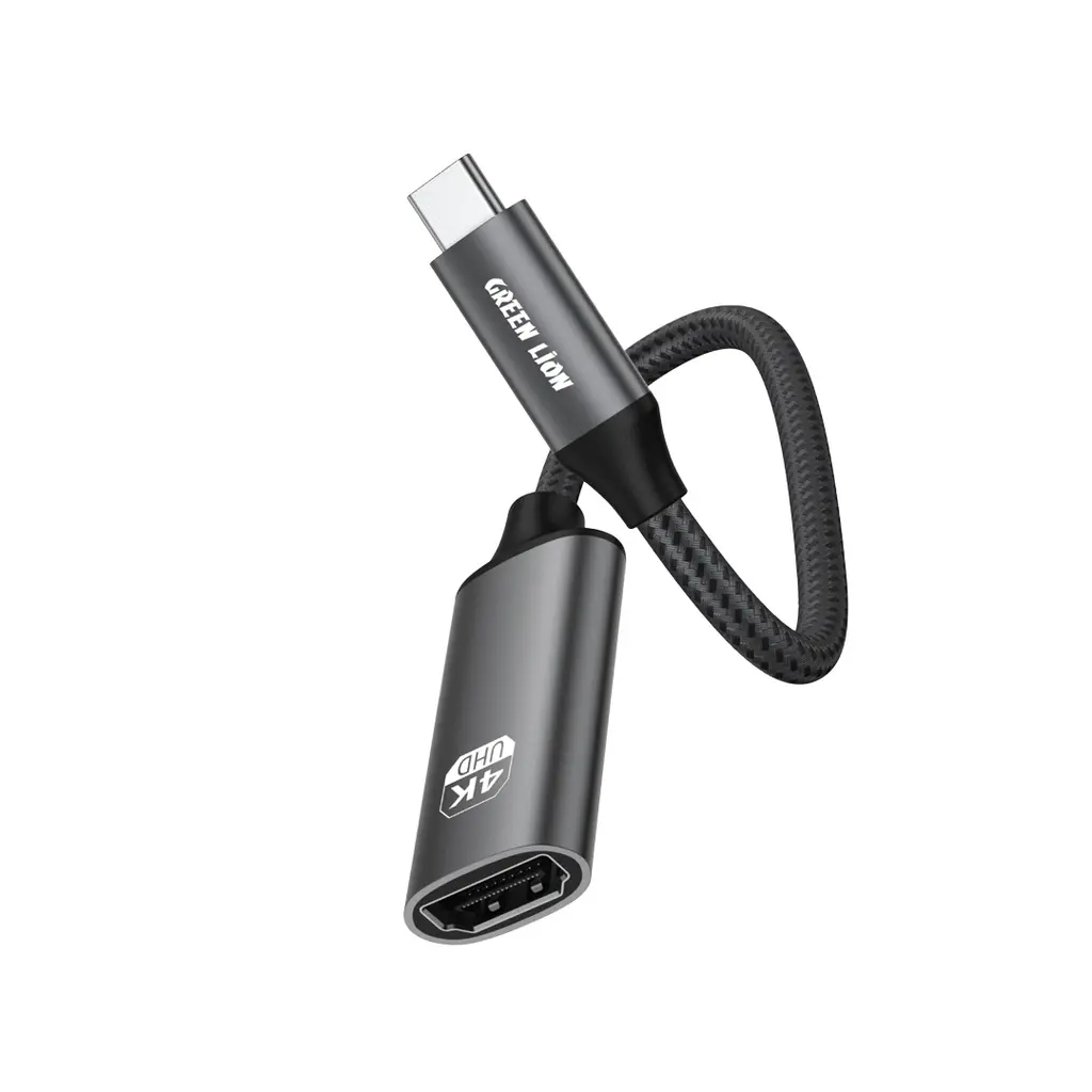 [GN4KCTHDMIBK] Green Lion 4K USB-C to HDMI Adapter Cable - Black.webp