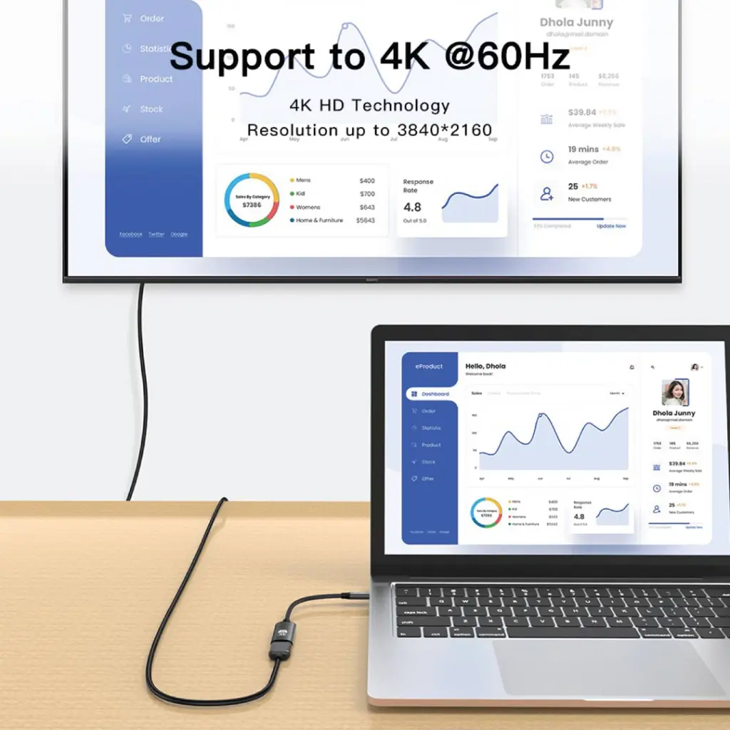 Green Lion 4K USB-C to HDMI Adapter Cable - Black (5).webp