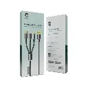 Green Lion Charger & Cable Transparent 3 In 1 Braided Cable USB C Lightning Micro 1M Black [GNTP3IN1CB.webp