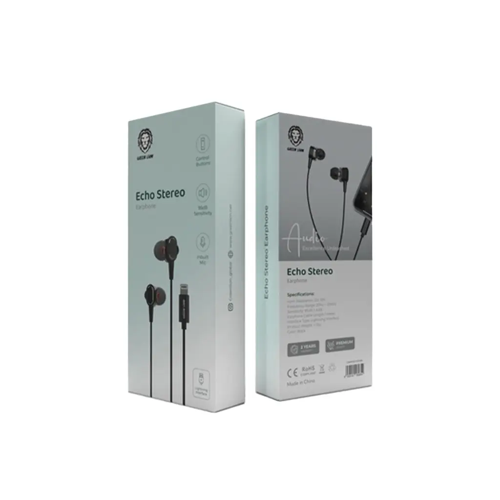 [GNMFIECHEPBK] Green Lion Echo Stereo Earphones (_Black).webp