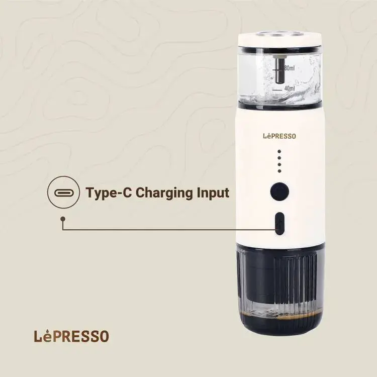 LePresso Portable Espresso Machine compatible with both coffee powder and Nespresso pods