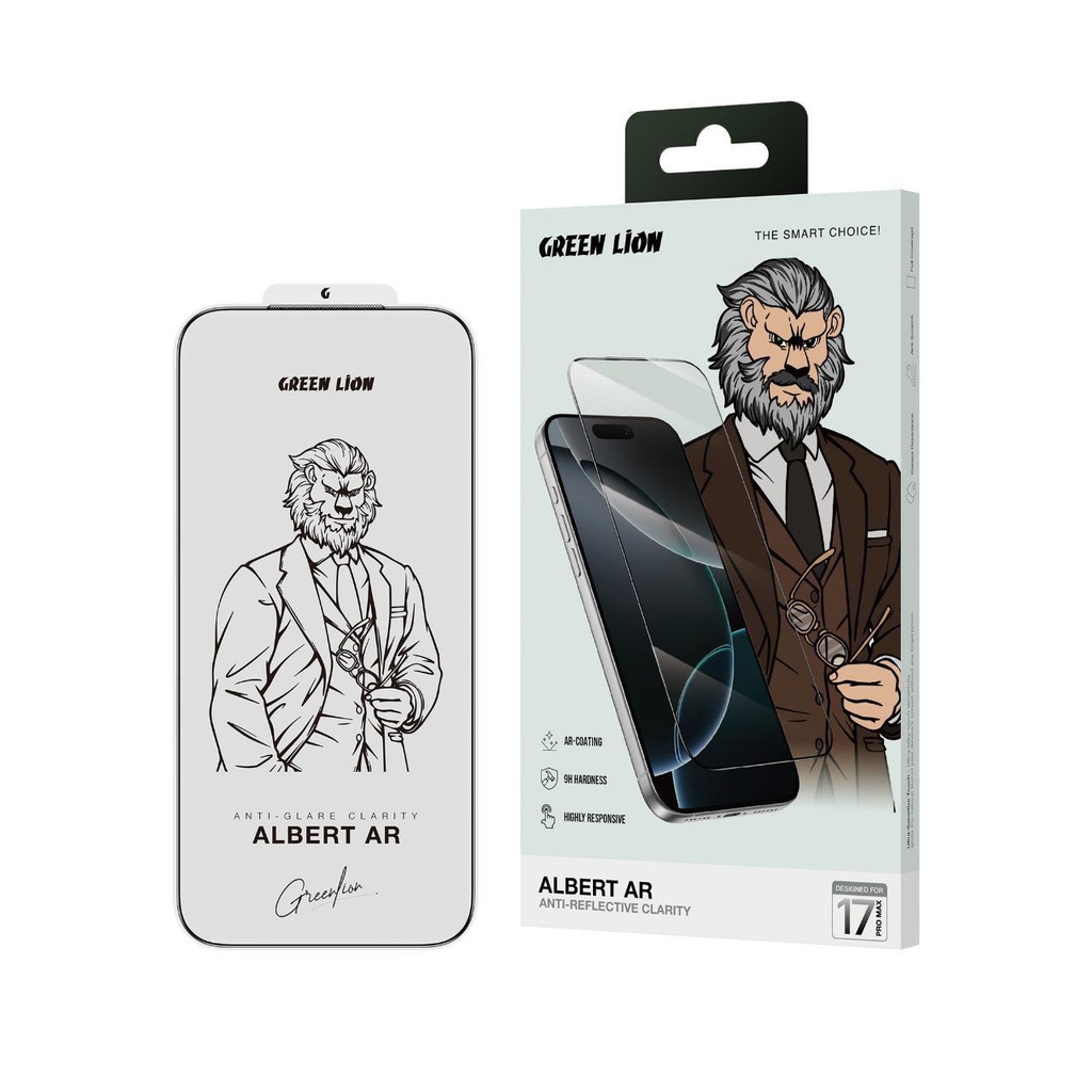 واقي شاشة Green Lion Albert AR لجهاز iPhone 17 Pro - شفاف