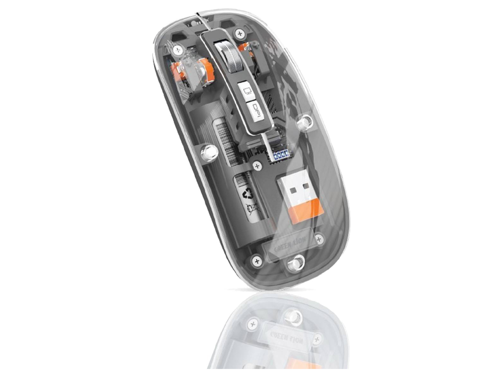 Green Lion Transparent Wireless Mouse 2 - Black