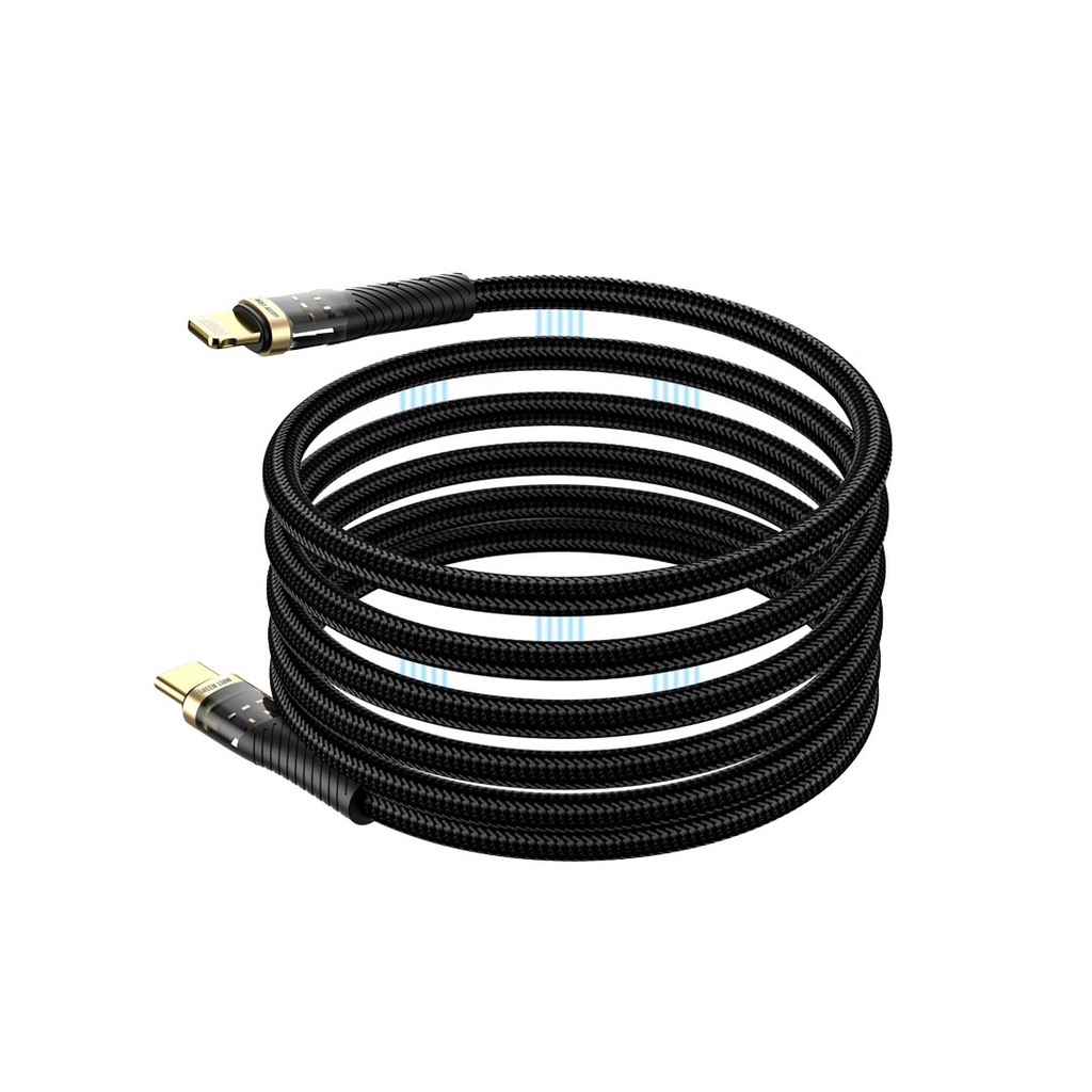 Green Lion Magnetic Cable USB-C to Lightning 1M - Black