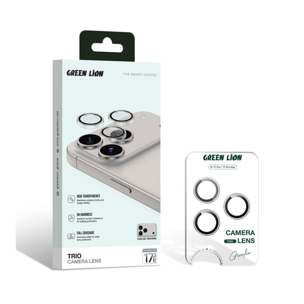 Green Lion Trio Camera Lens for iPhone 17 Pro & Pro Max - Clear