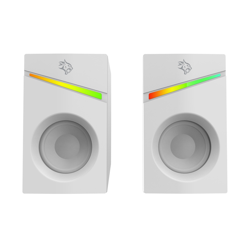 Porodo Gaming Stereo Speakers Volume Knob Control - White