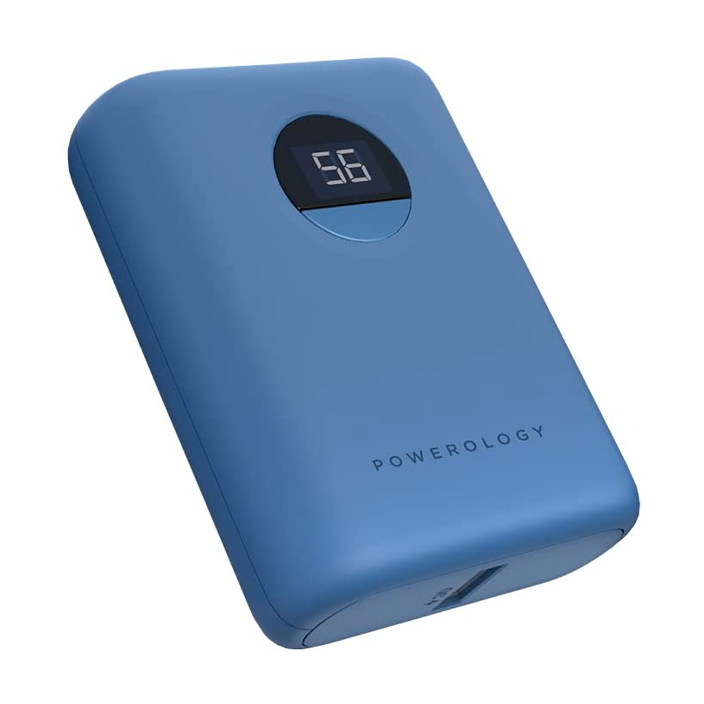 Powerology Ultra-Compact 10000 mAh Fast Charging Power Bank Blue