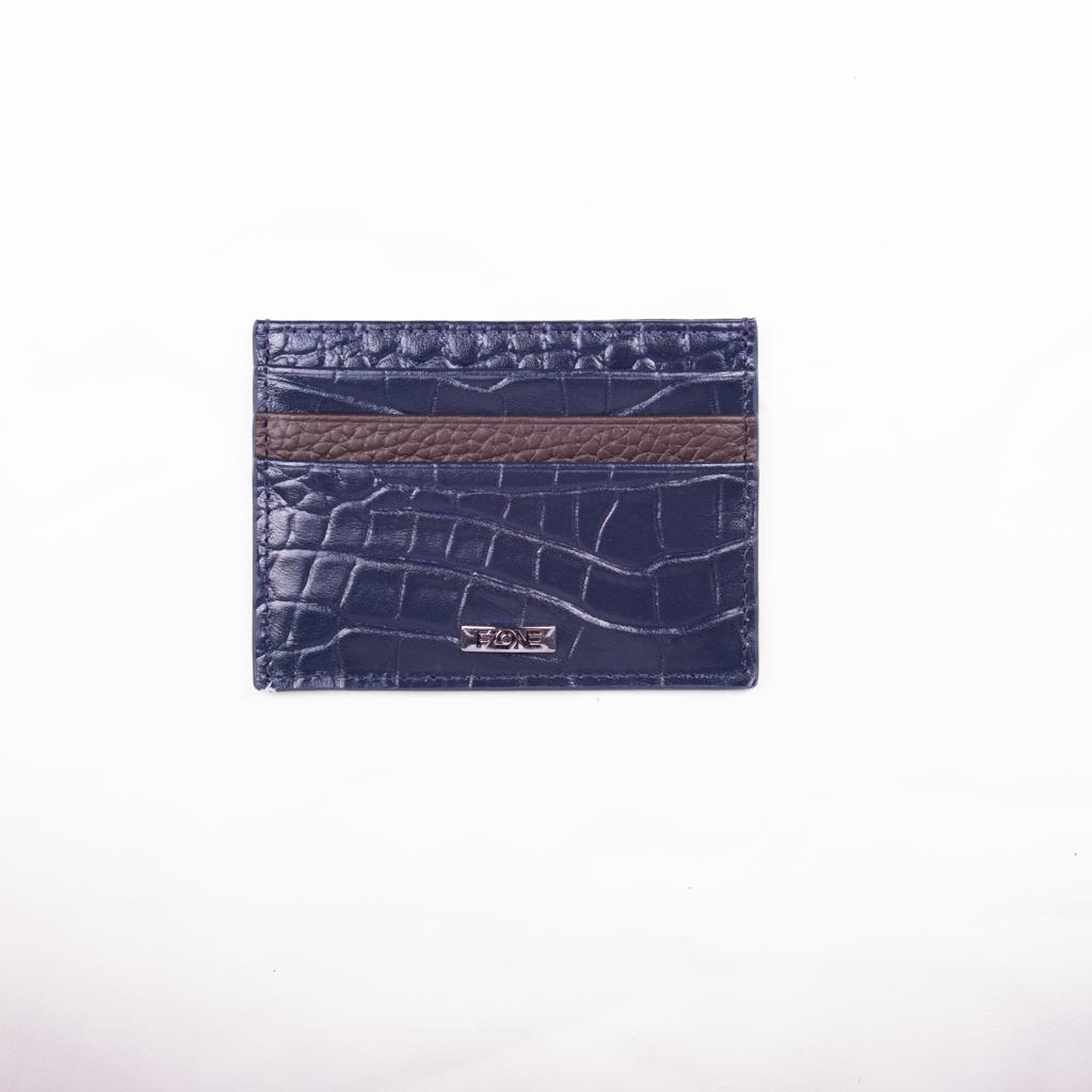 Fzone Leather Wallet Slim Card Holder - NavyBlue