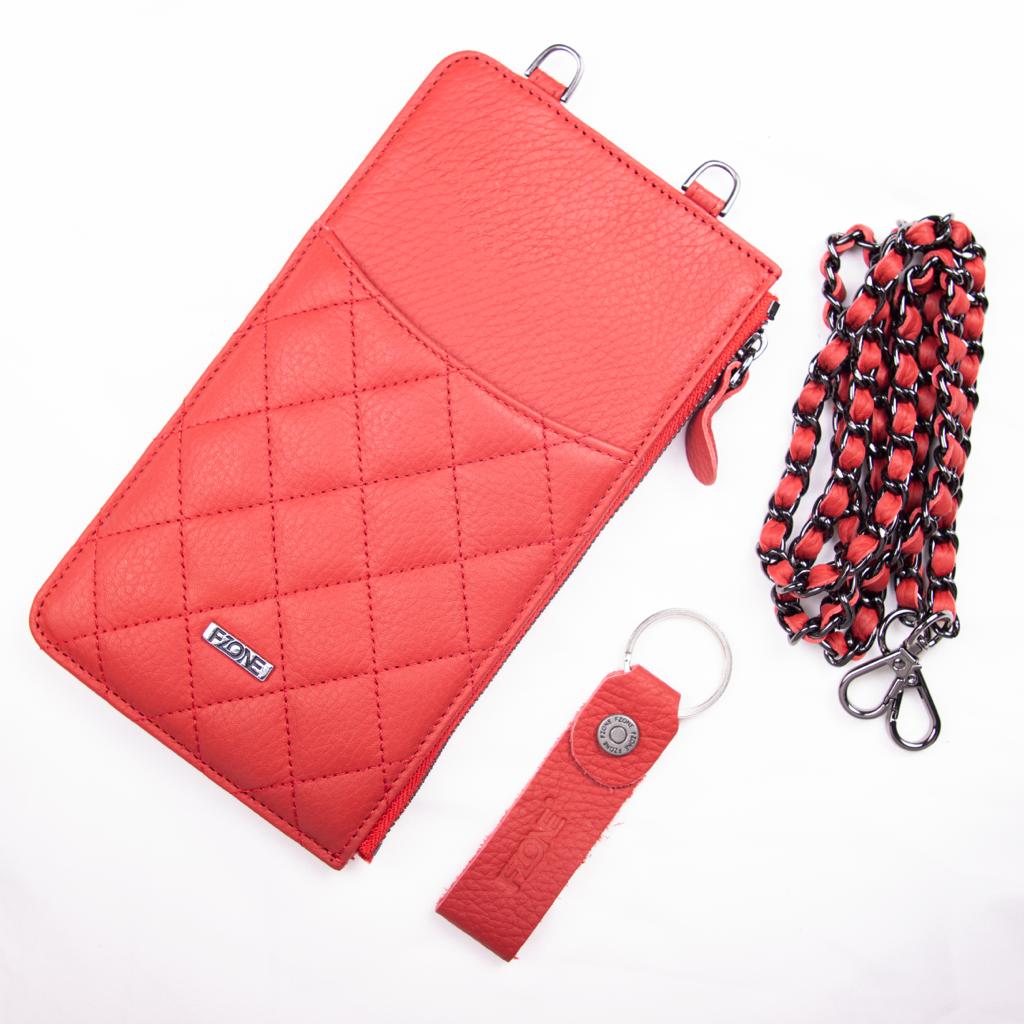 Fzone Leather Hand Bag Small (Red) 