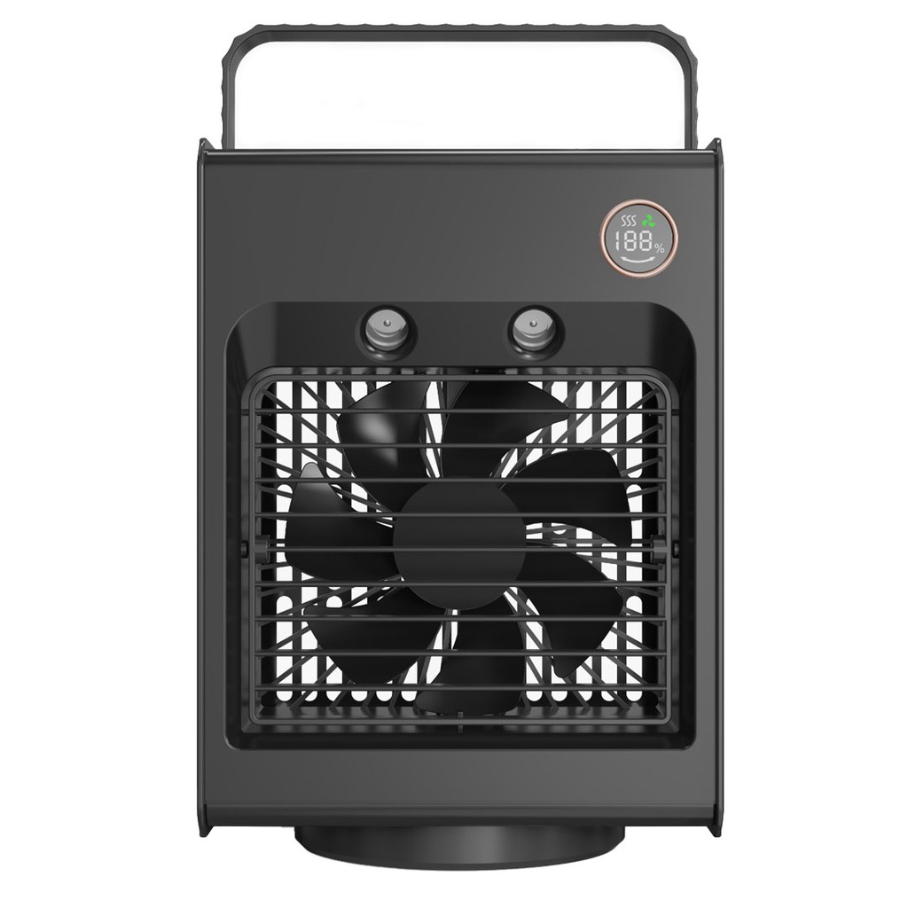 Porodo Lifestyle Air & Mist Portable Cooling Fan With Night Light BLACK