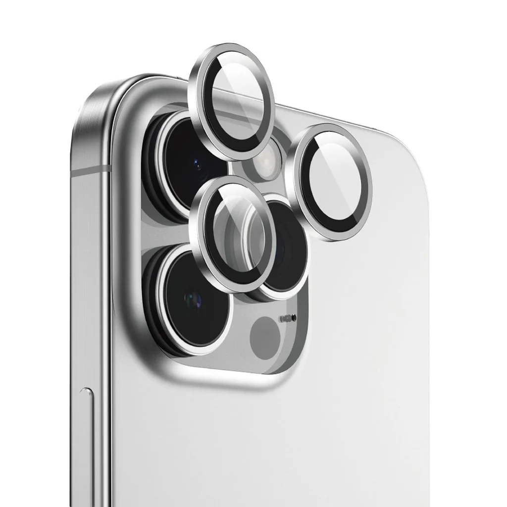 Green Lion Silicone Camera Lens for iPhone 16 Pro Max / Pro - Silver