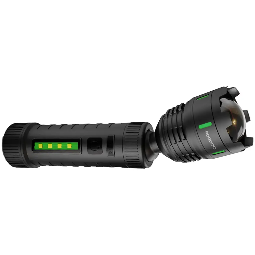 Porodo Lifestyle Orbit Multi-Color Laser Torch with Power Bank Function - Black