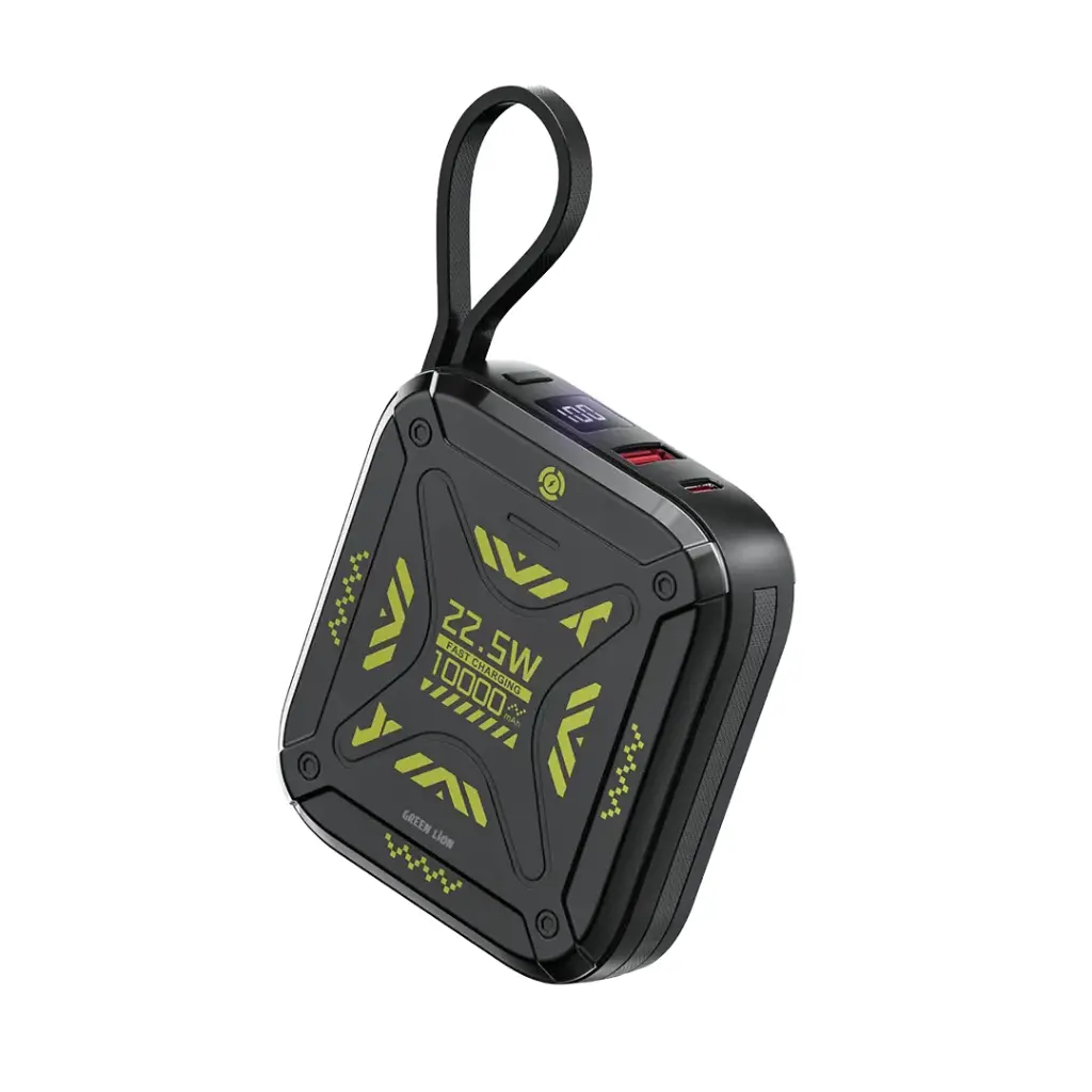 بنك الطاقة Green Lion Xtreme 10 بسعة 10000 مللي أمبير وقوة شحن سريع 22.5 واط - أسود