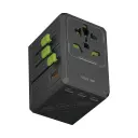 Green Lion GaN Adapter 35W, 6-in-1 Universal Travel Charger, 2 in 2 Cable - Black