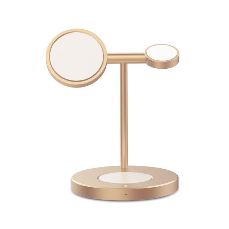 شاحن لاسلكي سريع مغناطيسي 3 في 1 من جرين ليون بقوة 15 واط - ذهبي