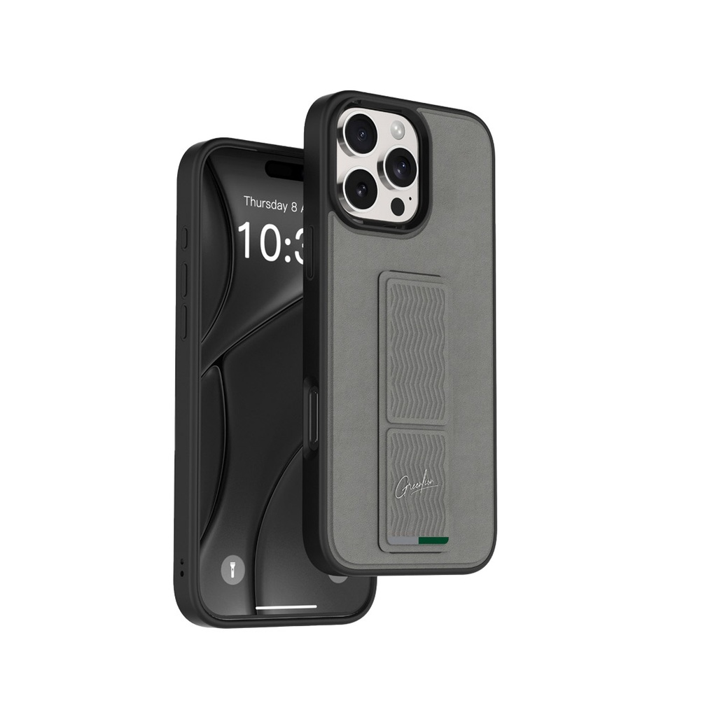 Green Lion Grip-X Multi-Functional Kickstand for iPhone 16 Pro Max - Gray