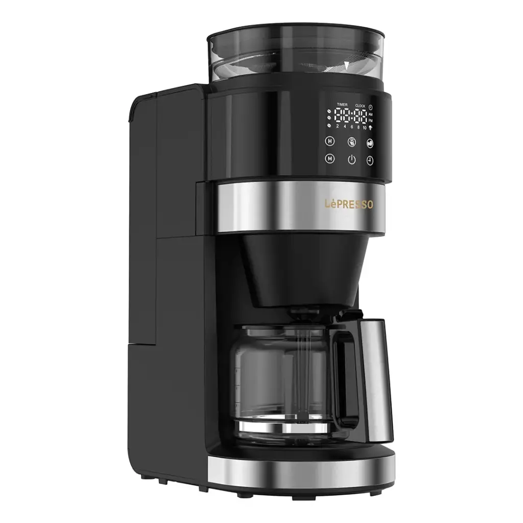 Lepresso Coffee Brewer With Bean Grinder - Black